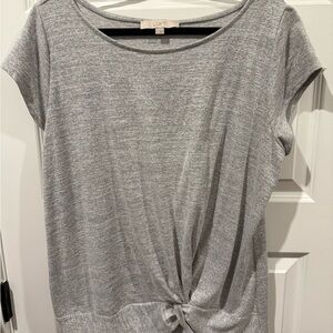 LOFT Heather Gray Short Sleeve Top